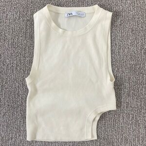 Zara cream cutout tank